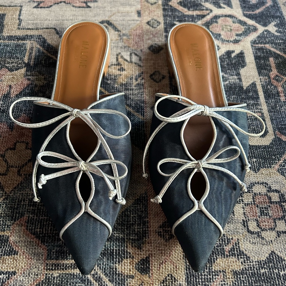 Malone Souliers Vilvin Navy Mules- size 38